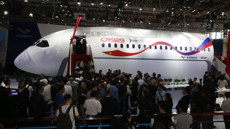 China, Russia JV Jet Mockup On Airshow Display